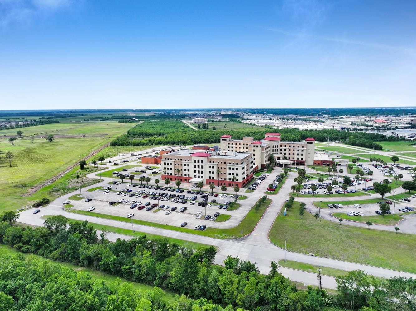 Aerial view of the Medical Center of Southeast Texas in Port Arthur, TX